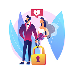 Image showing Forced marriage abstract concept vector illustration.