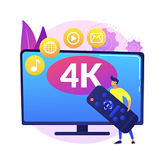 Image showing UHD smart TV abstract concept vector illustration.
