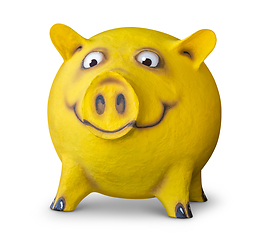 Image showing funny yellow pig
