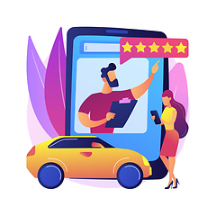 Image showing Car review video abstract concept vector illustration.