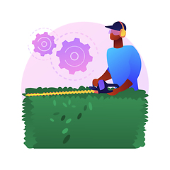 Image showing Hedge trimming abstract concept vector illustration.