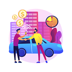 Image showing Carsharing service abstract concept vector illustration.