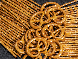 Image showing salt sticks and pretzels