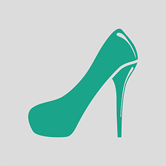 Image showing Female shoe with high heel icon