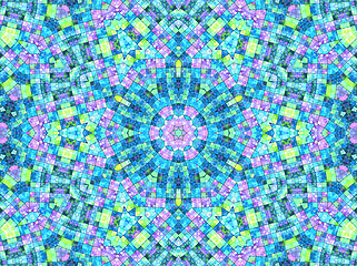 Image showing Bright background with concentric mosaic pattern