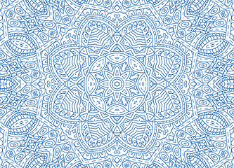 Image showing Blue abstract outline pattern on white