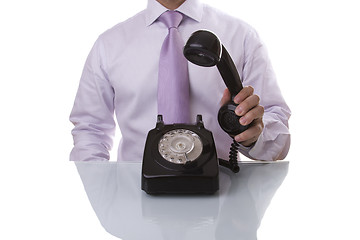 Image showing businessman answer a call