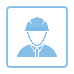 Image showing Icon of construction worker head in helmet