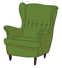 Image showing A green living room chair vector or color illustration