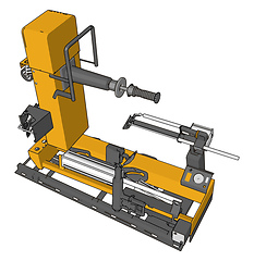 Image showing Vector illustration of  an yellow bore lathe white background