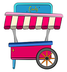 Image showing A colorful candy cart vector or color illustration