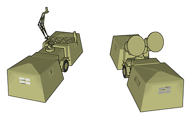 Image showing Military vehicle loaded radar vector or color illustration