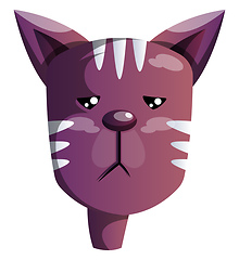 Image showing Cartoon purple cat vector illustartion on white background