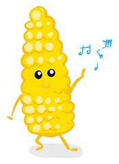 Image showing Vector illustration on white background of a a dancing yellow ha