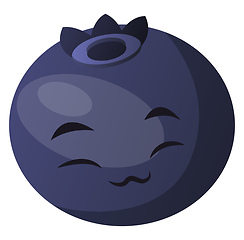 Image showing Blueberry closed eyes enjoying illustration vector on white back