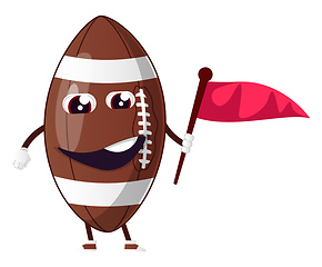 Image showing Rugby ball Rugby ball is holding flag, illustration, vector on w