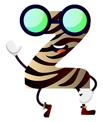 Image showing Zebra letter Z vector illsutration on white background