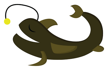 Image showing Clipart of a laughing greenish-brown colored Viperfish/Deep sea 