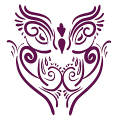 Image showing Purple owl vector or color illustration