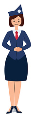 Image showing Air hostess simple character vector illustration on a white back