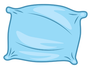 Image showing A blue colored pillow vector or color illustration