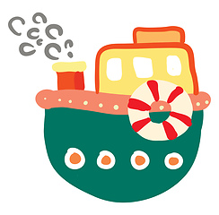 Image showing cartoon of a colorful boat vector or color illustration