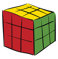 Image showing Rubik\'s cube 3x3 illustration vector on white background 