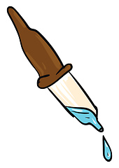 Image showing Simple glass pipette with blue liquide vector illustration on wh