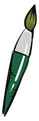 Image showing Clipart of a green artistic brush with a white exclamation mark 