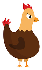 Image showing An angry rooster vector or color illustration