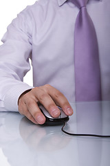 Image showing businessman using a mouse 