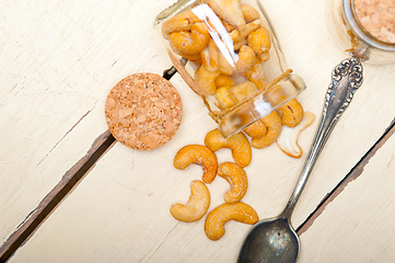 Image showing cashew nuts on a glass jar