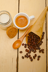 Image showing espresso coffee and beans