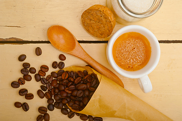 Image showing espresso coffee and beans