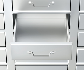 Image showing Empty metal drawer
