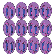 Image showing Oval purple face vector or color illustration