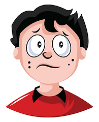 Image showing Little guy feeling very blue illustration vector on white backgr