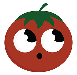 Image showing Tomato with open mouth vector or color illustration