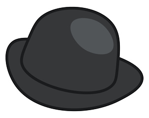 Image showing A black bowler\'s hat vector or color illustration
