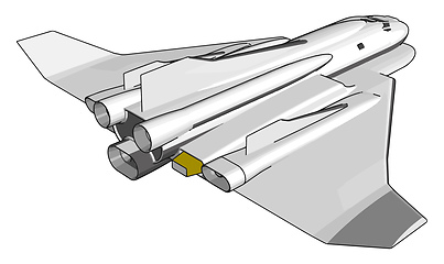 Image showing Simple vector illustration of a space shuttle on white backgroun