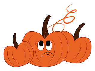 Image showing Three pumpkins vector or color illustration