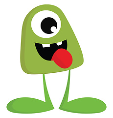 Image showing A green monster without hands vector or color illustration