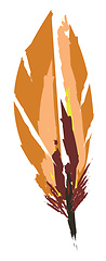 Image showing Brown color feather vector or color illustration