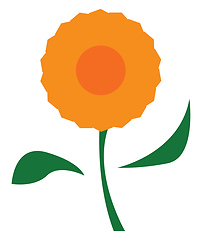 Image showing A beautiful orange flower vector or color illustration