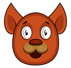 Image showing Cartoon brown dog vector illustartion on white background