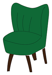 Image showing Green armchair with black legs illustration vector on white back