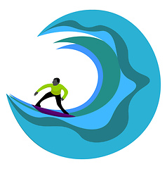 Image showing Portrait of a surfer vector or color illustration