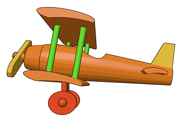 Image showing A toy biplane toy vector or color illustration