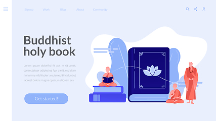Image showing Buddhism concept landing page.