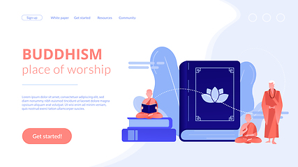 Image showing Buddhism concept landing page.